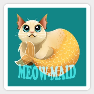 Meow-maid Mermaid Cat Magnet